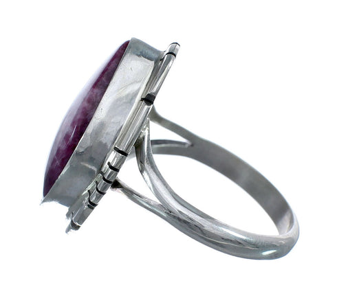 Purple Oyster Shell Navajo Sterling Silver Ring Size 10-1/4 AX125795